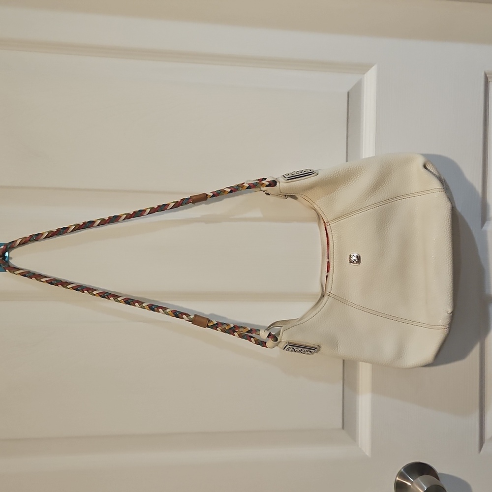 Brighton white handbag with colorful strap